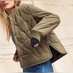 Madewell Quilted Bomber Military Jacket